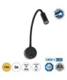 GLOBOSTAR® GOOSE 61690 Μοντέρνο Φωτιστικό Τοίχου - Απλίκα Ξενοδοχείου Reading Light LED 3W 300lm 36° AC 220-240V IP20 Θερμό Λευκό 2700K - CREE XPE Chip & TÜV SÜD Driver - Μαύρο Ματ - Μ6.5 x Π15 x Υ24.5cm - 3 Χρόνια Εγγύηση